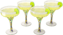 Mexican Design Hand Blown Margarita Glass – Set of 4 Luxury