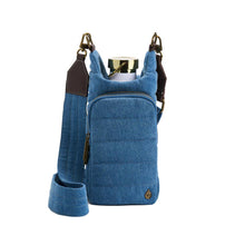 Denim HydroBag® with Antique Brass and Denim overlaid Vegan Leather Strap