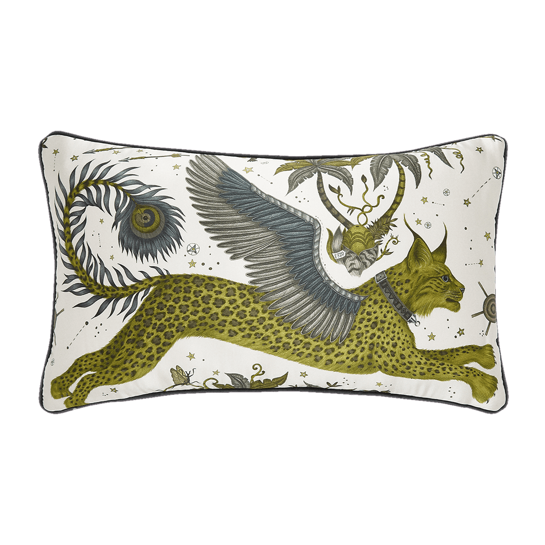 Lynx Silk Bolster Cushion: Gold