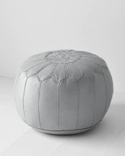 Moroccan Leather Foot Stool Ottoman, Handmade Pouf: F