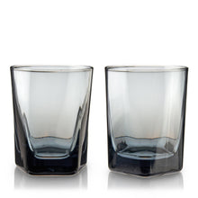 Smoke Double Old Fashioned Crystal Glasses Set of 2