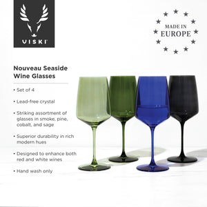 Reserve Nouveau Crystal Wine Glasses - Seaside (Set of 4)