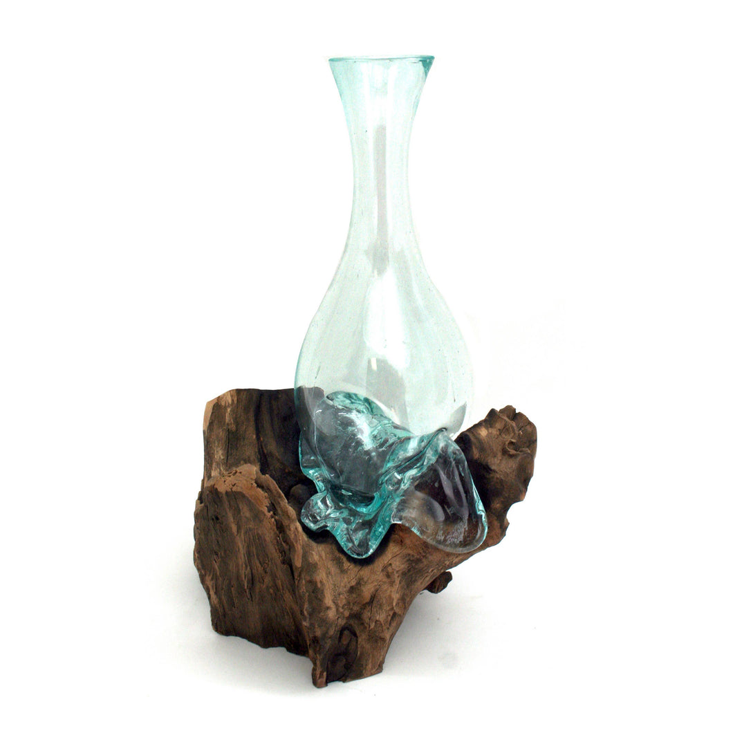 Driftwood Blown Glass Round Vase
