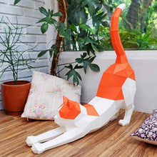 Stretching Cat 3D PaperCraft Origami Model