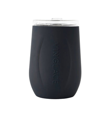 Black Stemless Wine Glass
