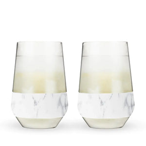 Wine Freeze XL Cooling Cups (Set of 2) in Marble
