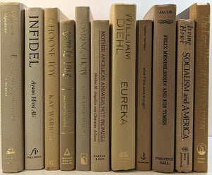 Neutral books by the foot for decor