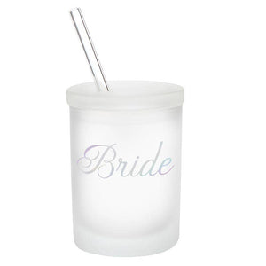 Glass DOF with Lid and Straw - Bride