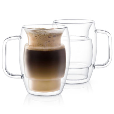 Cadus Double Wall Latte Glasses, 16 Oz Set of 2