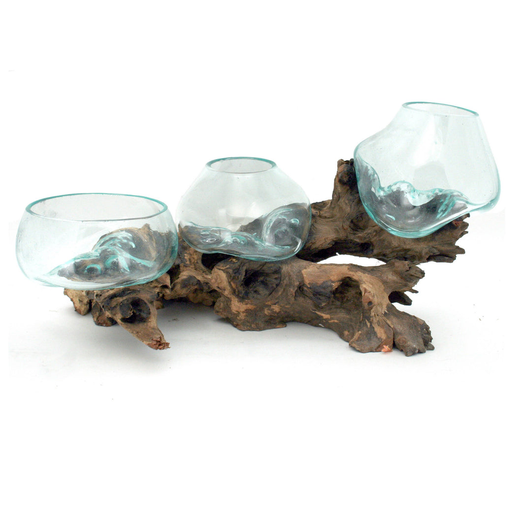 Triple Driftwood Blown Glass