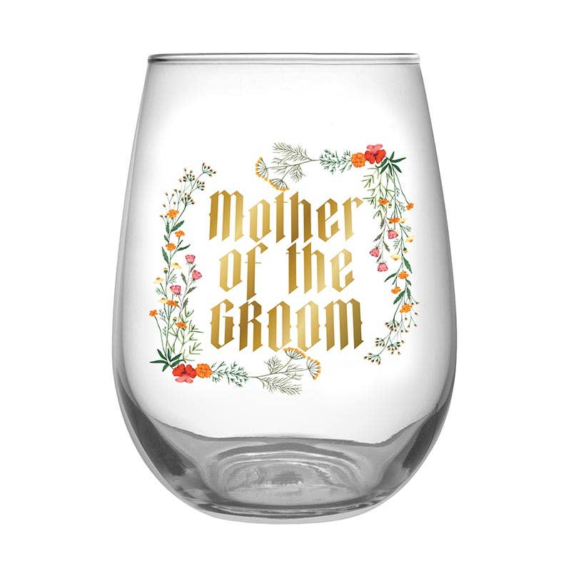 Stemless Wine Glass - Mother Of Groom Boho