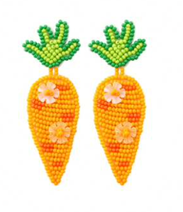 Seed Bead Carrot Earrings