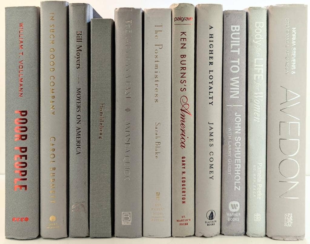 Light Grey books by the foot for decor