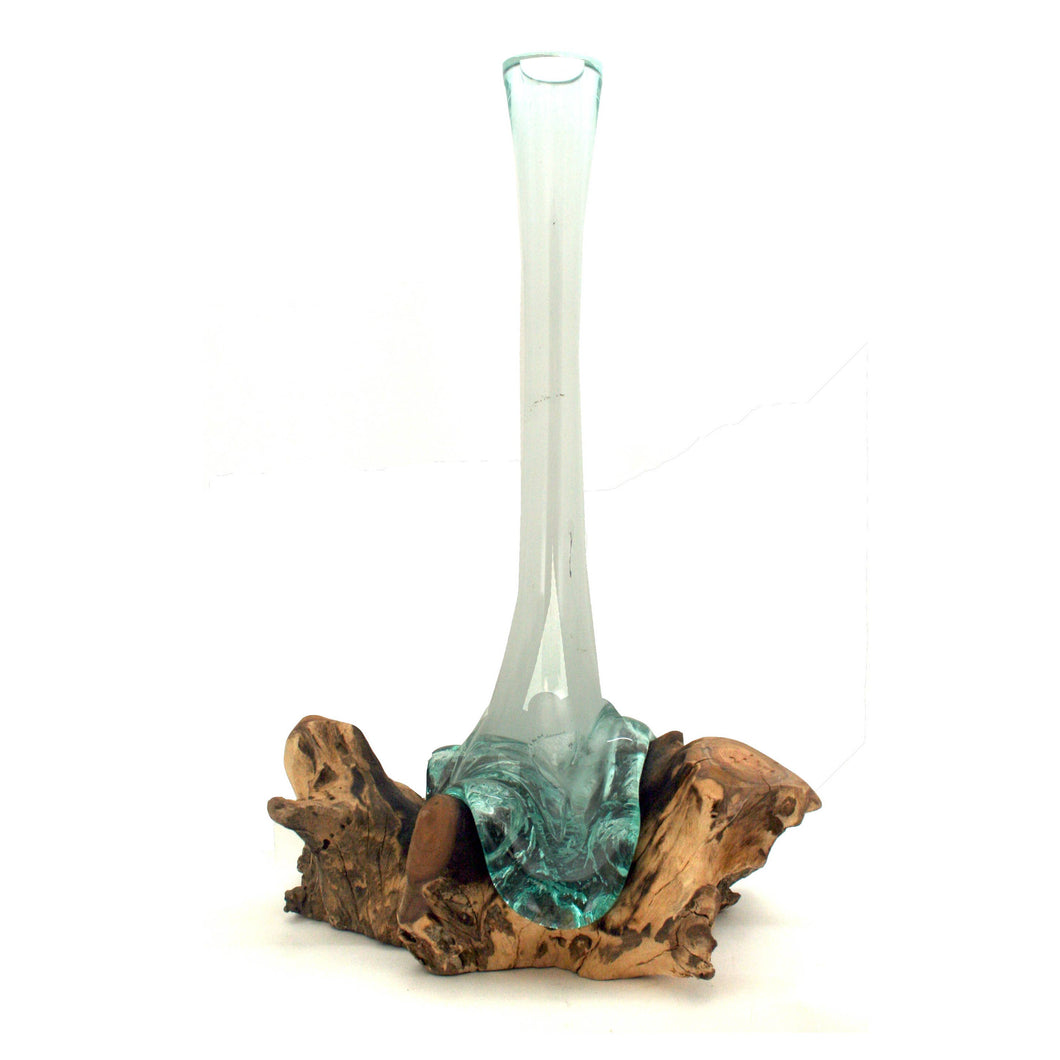 Driftwood Blown Glass Large Slender Vase